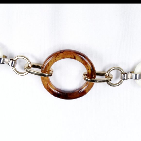 Leather & Resin Hoop Chain Belt main image 7